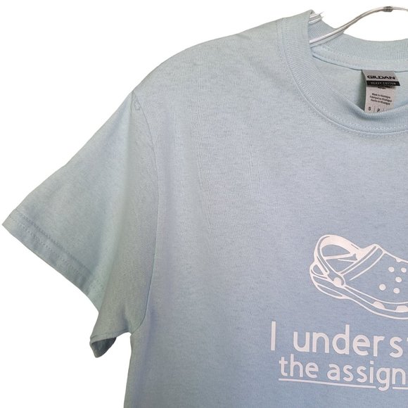 Gildan Blue T-Shirt "I understood the assignment." Size S - Picture 3 of 6
